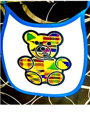 Kente baby bib blue