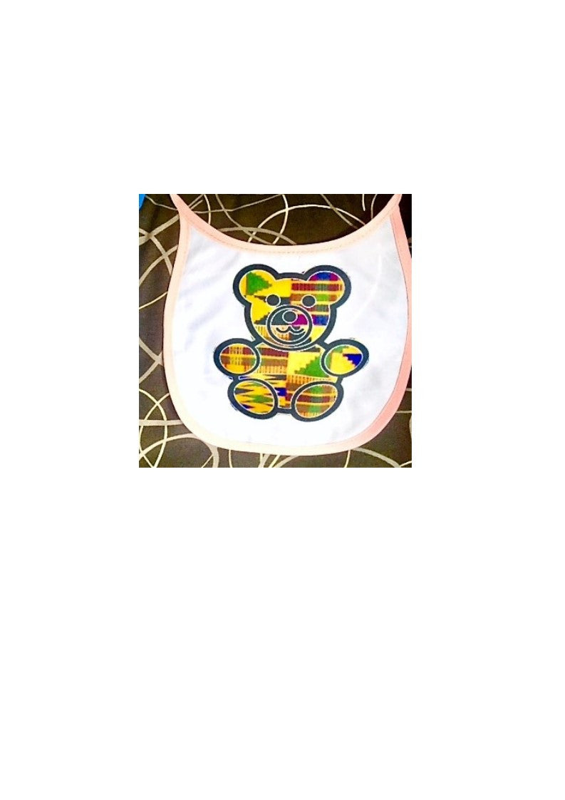 Kente pink bib